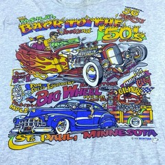 VTG Back To The 50s T Shirt Mens 2XL 2009 Car Show Hot Rod Graphic Y2K Minnesota