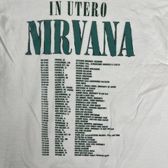 Nirvana In Utero T-Shirt Mens Medium White Angel Tour Retro Double Sided VTG