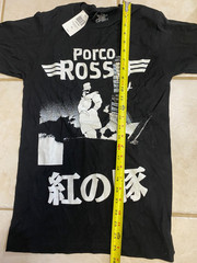 Porco Rosso The World Of Studio Ghibli Graphic T-Shirt Black X-SMALL Anime XS
