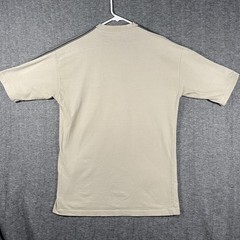 Canyon Guide Outfitters Shirt Mens Medium Khaki Stripe Cotton Crewneck Casual