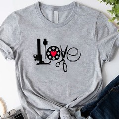 Quilting Sewing Heart Love Shirt, Quilter Sewing Lover T-Shirt Tee