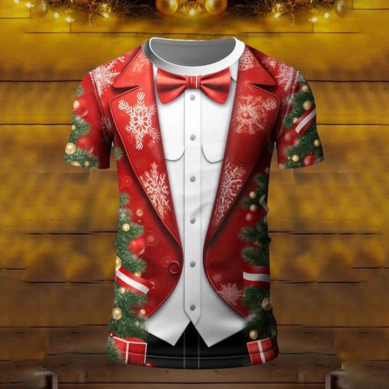 Fashion Merry Christmas 3D Printing Shirt Unisex Full Size Tee Gift D2020