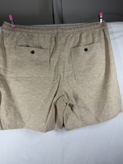 GAP Men’s XL Linen Blend Shorts Tan Beige Elastic Waist Drawstring