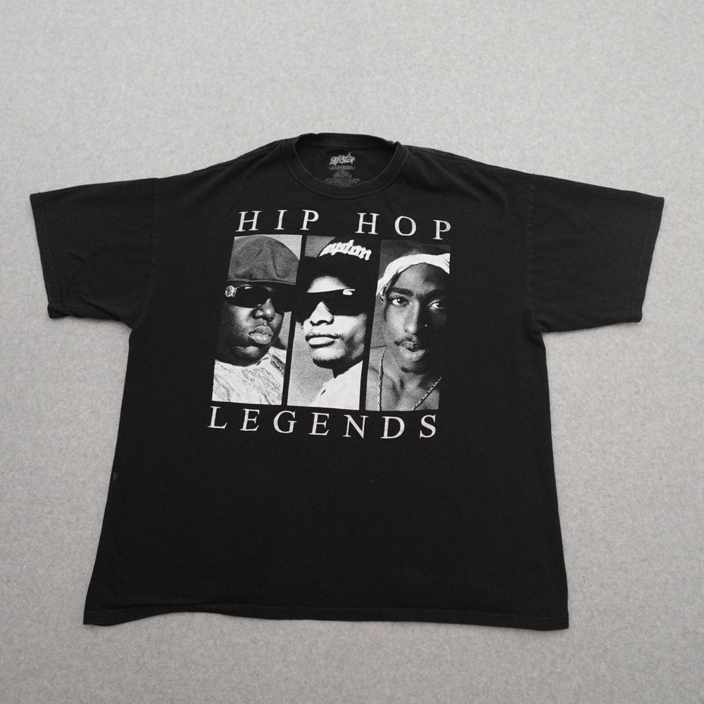 Hip-Hop Legends Shirt Adult 2XL 2Pac Eazy-E Biggie 90s Music Rap Tee 29×25