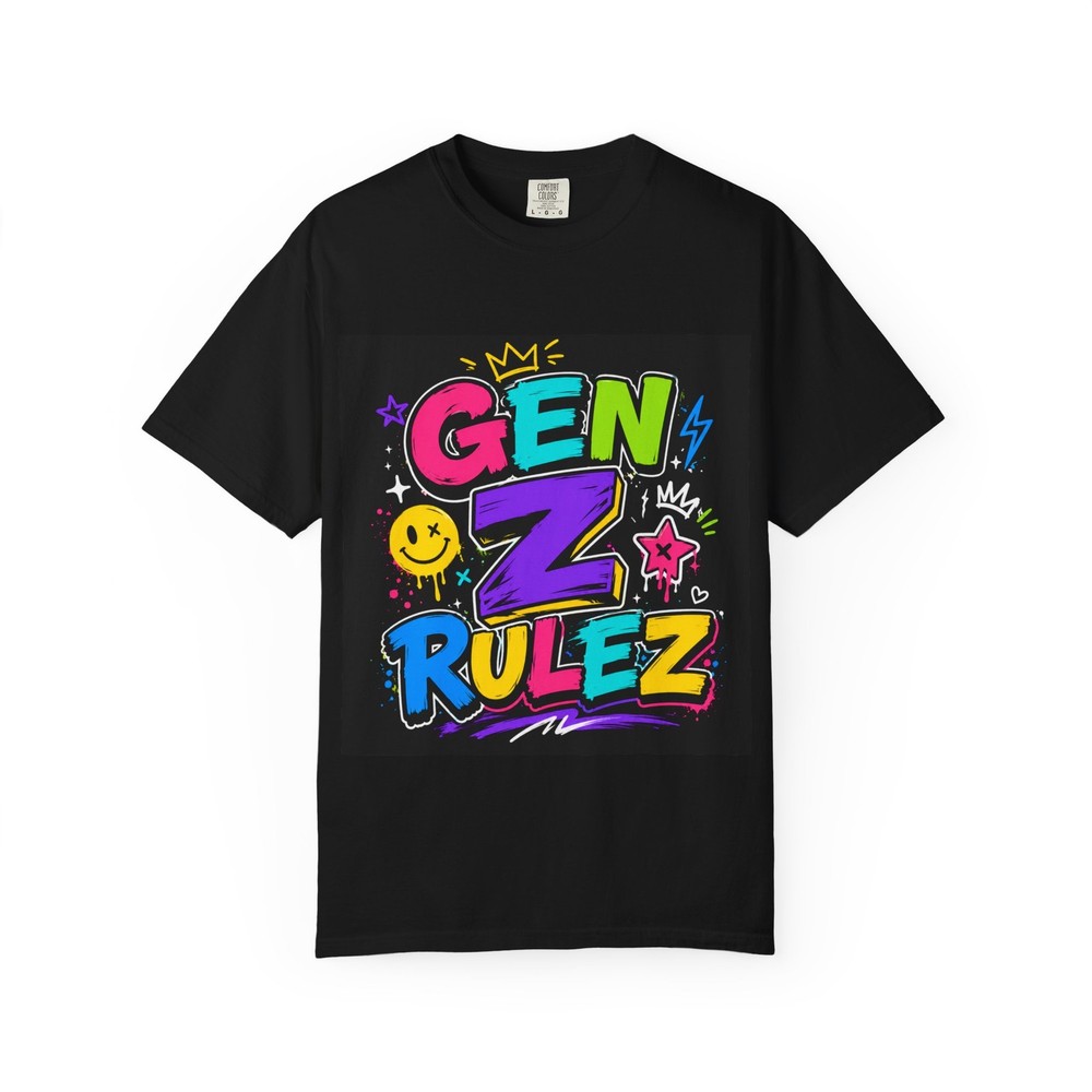 Gen Z Rulez T-Shirt | Neon Graffiti Retro Streetwear