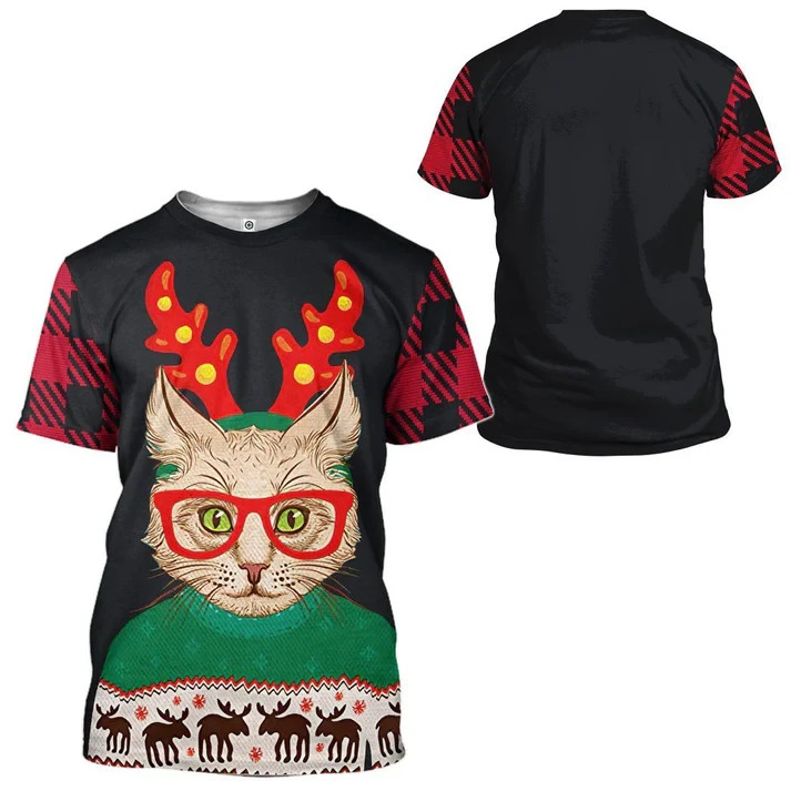 3D Christmas Cat Custom 3D T-shirt All size S-5XL HB87