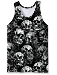 Mens Skull Graphic Black 3D Tank Top