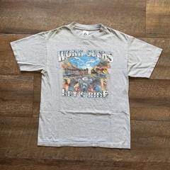 Vintage 2000’s Mens M Gray “WORK SUCKS LETS RIDE” Biker Rock Retro HDavid Tee