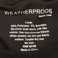 Large Weatherproof Black Solid Poly Spandex Crewneck Tee T-Shirt Top Men’s Q37