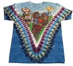 Grateful Dead Shirt Mens Large Tie Dye Casey Jones Train Liquid Blue 2011