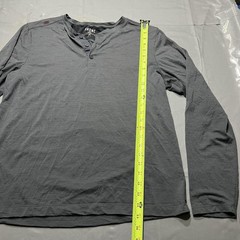 Rhone Shirt Mens Large Gray Merino Wool Long Sleeve Henley Performance Top