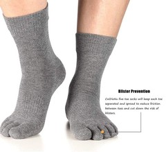 CaiDieNu Mens Toe Socks Cotton Athletic Running Five Finger Crew Socks