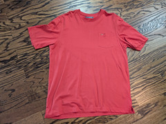 Greg Norman The Shark Pocket Red Golf T-SHIRT (Large) 23×31
