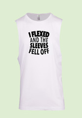 MEN WOMENS TEE SLEEVELESS TSHIRT FLEX GYM EXERCISE MUSCLES RUN PUMP GIFT ARMS