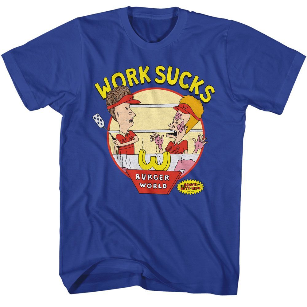 Beavis And Butthead – Work Sucks – Short Sleeve – Adult – T-Shirt