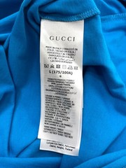Gucci T-Shirt Men’s Oversized Blue 1921 Logo Print Cotton Jersey NWT, Size L
