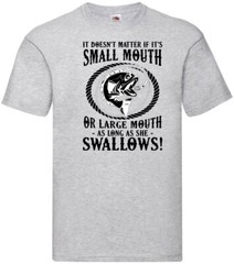 Fishing Mouth Swallows Humour Novelty T Shirt Various Colours And Sizes