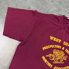 Vintage West Coat Tresure Hunter T Shirt Mens Large Burgandy USA 90s