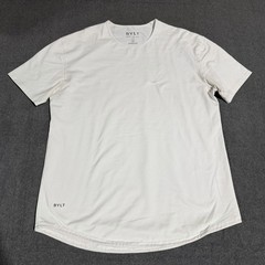 BYLT Basics Drop Cut Lux T-Shirt Mens XL White Short Sleeve Curved Hem Crew Neck