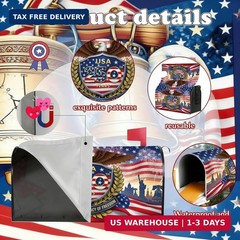 USA 250th Years Anniversary Magnetic Mailbox Cover, Patriotic American Flag Bald