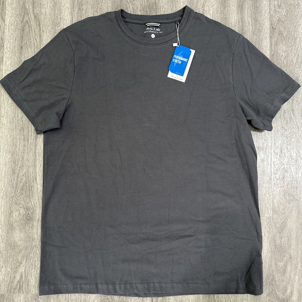 NWT Porter & Ash Performance Tee Shirt Mens XL Dark Gray Crew Classic