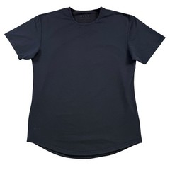 BYLT Basic Drop Cut Short Sleeve Round Neck Shirt Mens Large Black Polka Dot Lux