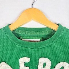 Vtg Y2K Aeropostale Mens Thermal Shirt Large Green Waffle Knit Skater Grunge