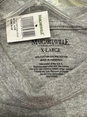 Margaritaville Shirt Teens XL Gray Palm Stripe Graphic Beach Tee Tropical Sunset