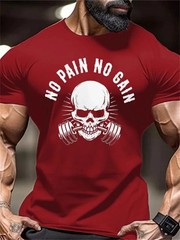 Men’s Sport Workout Gym Regular Fit 100% Cotton T-Shirt Summer Casual Streetwear