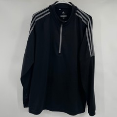 Adidas Men’s Pullover Black Gray 1/4 Zip Long Sleeve Athletic Golf Size Large