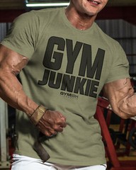 GYMISH Gym Junkie Back Design Workout Gym T-Shirt for Men