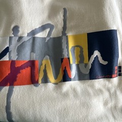 Fubu Graphic T Shirt Size XXL Tan With Graphic Orange Yellow Gray Navy