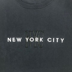 Fruit of the Loom NYC New York City Embroidered Black T-Shirt Mens 2XL