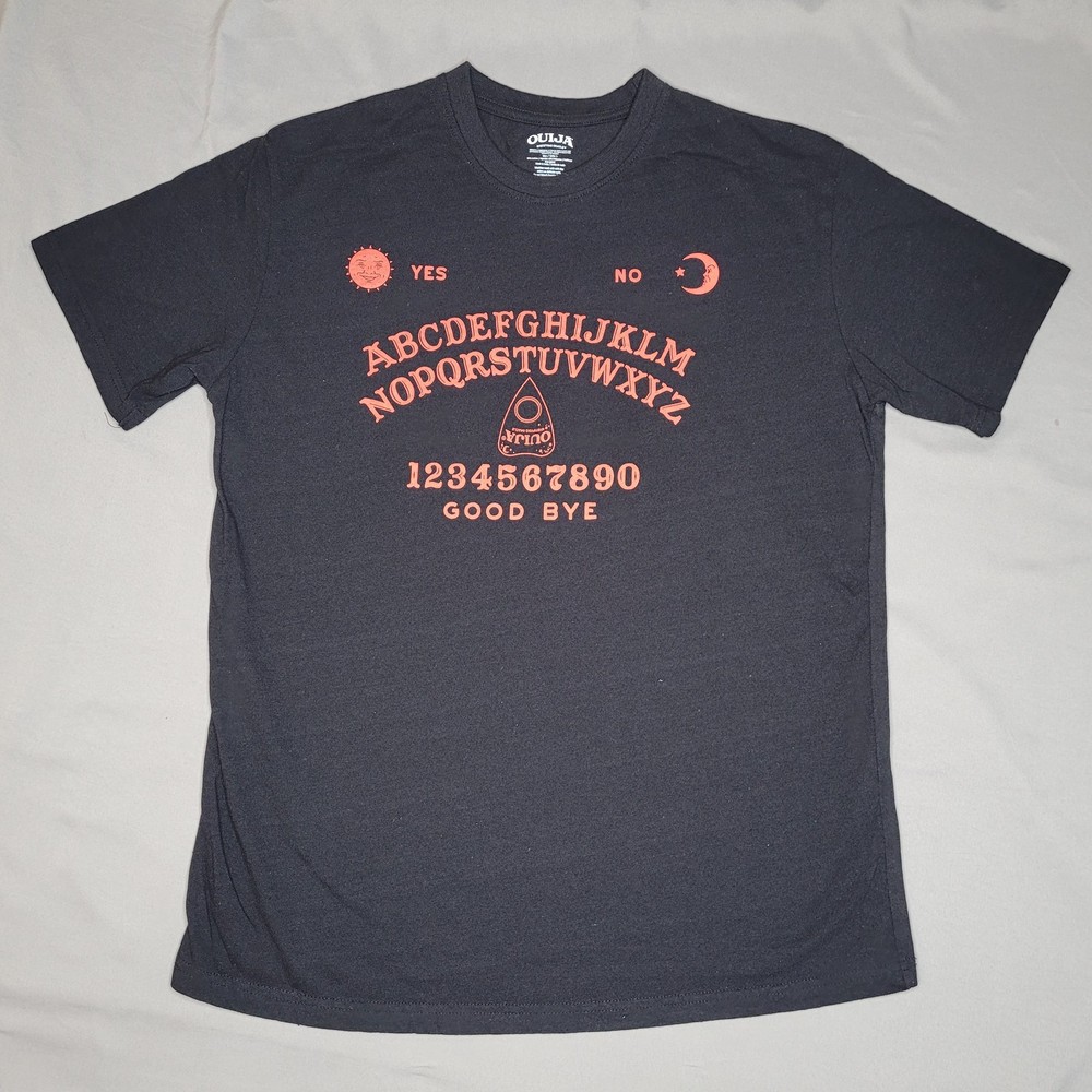 Ouija Board Shirt Mens Large Black Mystifying Oracle Graphic Tee Halloween Retro