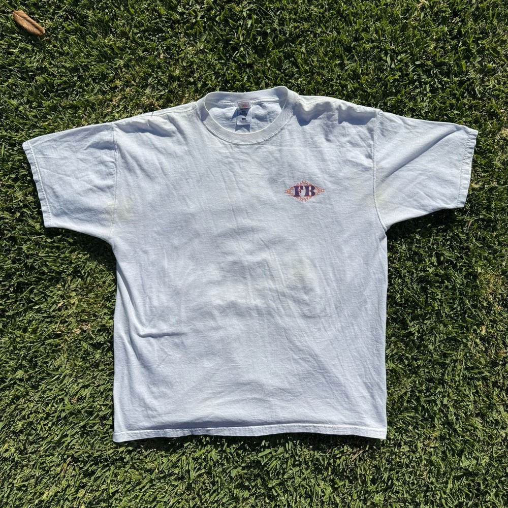 Vintage Flat Broke Graphic T-Shirt XXL White