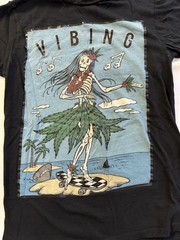 Eighty Eight Vibing Skeleton Hula Graphic Tee Small ASO Skater Y2K