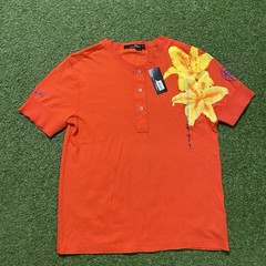 RLX Ralph Lauren Shirt Medium M Floral Orange Hawaiian Pacific Henley NWT $98