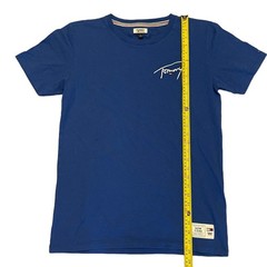 Tommy Hilfiger Blue Embroidered EUC Cotton T-Shirt Size Medium