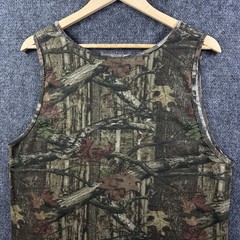 VTG Mossy Oak Tree Camouflage Sleeveless Hunting Tank Top Mens XL (Fits L) Green