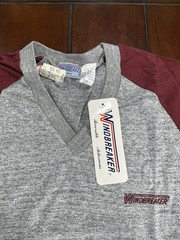 NWT Vintage 1970s Windbreaker Men’s L Heathered V-Neck Short Sleeve T-Shirt