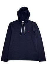 Brooks Brothers Mens Navy Blue Long Sleeve Light Hooded Shirt, Medium M BB-150