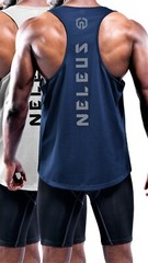 NELEUS ‘Dry Fit Logo Muscle’ Mesh Tank Top Men’s M Gym Workout Exercise Navy NWT