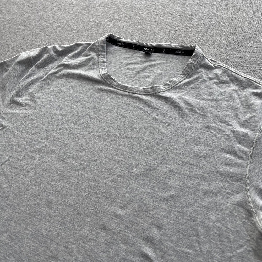 Public Rec Go To T Shirt Mens Large Gray Long Sleeve Lyocell Stretch Performance