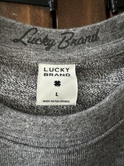 Lucky Brand Men’s Sueded Terry Short Sleeve Crew T-Shirt Heather Grey L NWT NEW