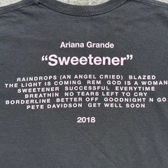 Ariana Grande Sweetener 2018 Album Tracklist T-Shirt Black Size XL Merch
