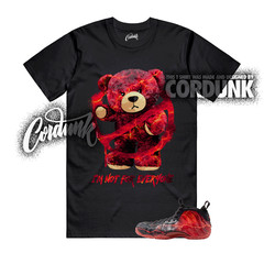 Foamposite One Stranger Black Bright Crimson Red Lightning T Shirt Match NOT