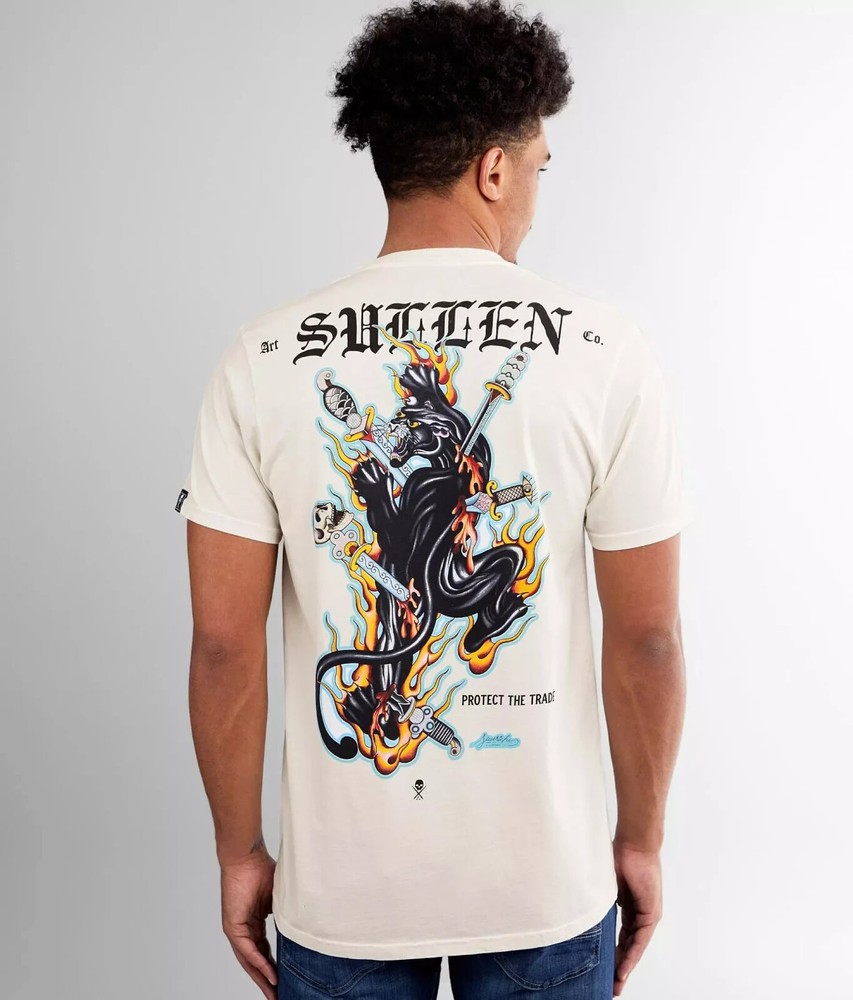 Men’s Sullen Art Collective Premium Red Electric Tattoo Panther T-Shirt S-XXXL