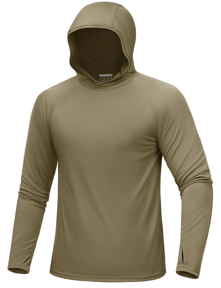 TACVASEN UPF 50+ Hooded T-Shirts Mens Quick Dry UV Block Sun Shirts Lightweight