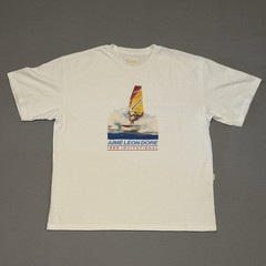 Aime Leon Dore White Wind Surfer Boating Tee Logo Large L NY Spring Summer ALD