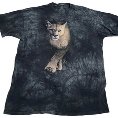 The Mountain Big Cat Lion Tiger Cheetah Panther Puma Blue Tie Dye Animal Shirt